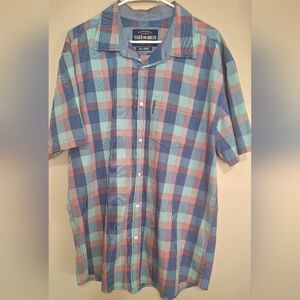 Ecko Unlimited Men's Plaid Shirt in Blue Marine Salmon